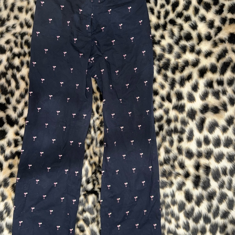 Harold's Black Pants with Pink Martini Print